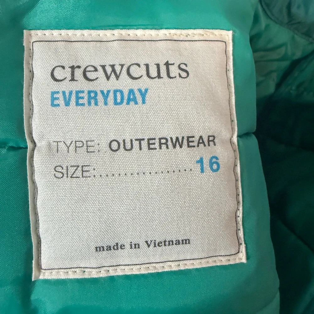 Crewcuts Teal Outerwear Jacket, sz 16